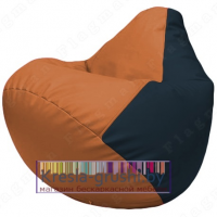 Бескаркасное кресло мешок Груша Г2.3-2015 (оранжевый, синий)